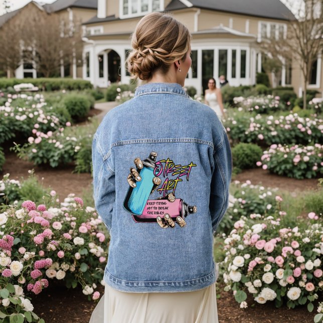 Street Art Graffiti Urban Jeansjacke (Hochzeit Rückseite)