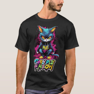 Street Art Kätzchen Lustige Katze Urban Spray Art T-Shirt