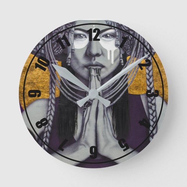 Street Art Mural Runde Wanduhr (Vorderseite)