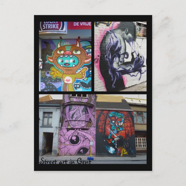 Street art of Gent, Belgien Postkarte (Vorderseite)