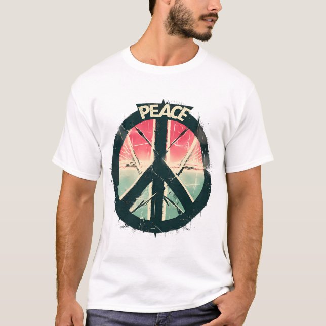 Street Art Pop Art Art Peace Sign Graffiti T - Shi T-Shirt (Vorderseite)