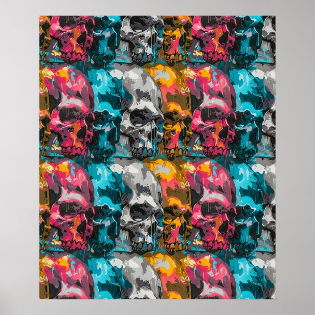 Street Art Skull Poster Design A36 (Vorne)