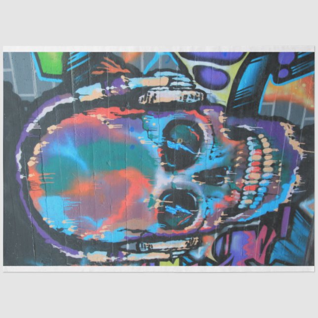 Street Art Skull Urban Decoupage Tissue Paper Seidenpapier (Vorderseite)