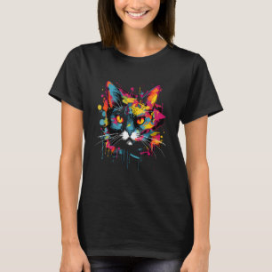 Street Art trifft feline Street Art Katzenzeichnun T-Shirt