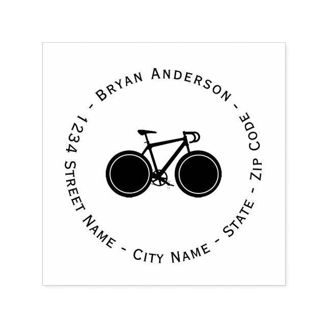 Street Bicycle Rücksendeadresse Self-Inking Briefm Permastempel (Design)
