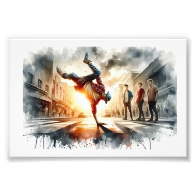 Street Breakdance at Sunset, Fotodruck (Vorne)