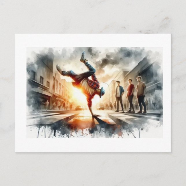 Street Breakdance at Sunset, Postkarte (Vorderseite)