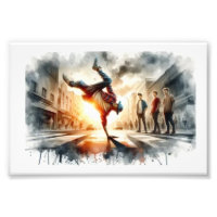 Street Breakdance bei Sonnenuntergang,