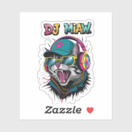 Street Cat DJ Attitude – Bold Streetwear Art Aufkleber