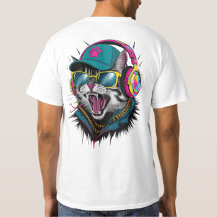 Street Cat DJ Attitude – Fette Streetwear-Kunst T-Shirt