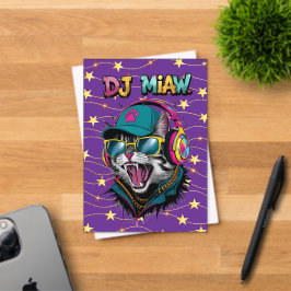 Street Cat DJ Attitude – Kühne Streetwear-Kunst Acryleinladungen