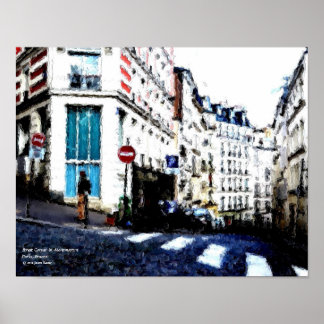Street Corner in Montmartre, Paris, France Poster