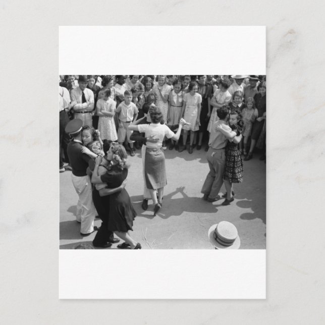 Street Dance, Crowley, Louisiana, 30er Postkarte (Vorderseite)