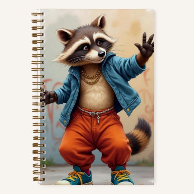 Street Dancer, Raccoon, Autorin Natasha Us Notizbuch (Vorderseite)