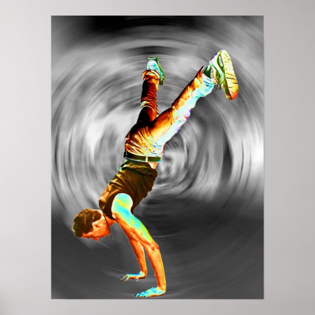 Street Dancing, grau/schwarz Hintergrund Poster (Vorne)