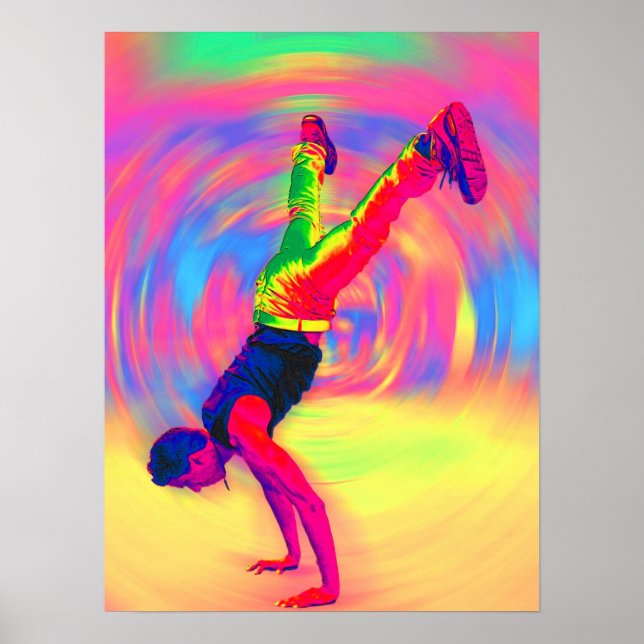 Street Dancing, Regenbogen, Radial Poster (Vorne)