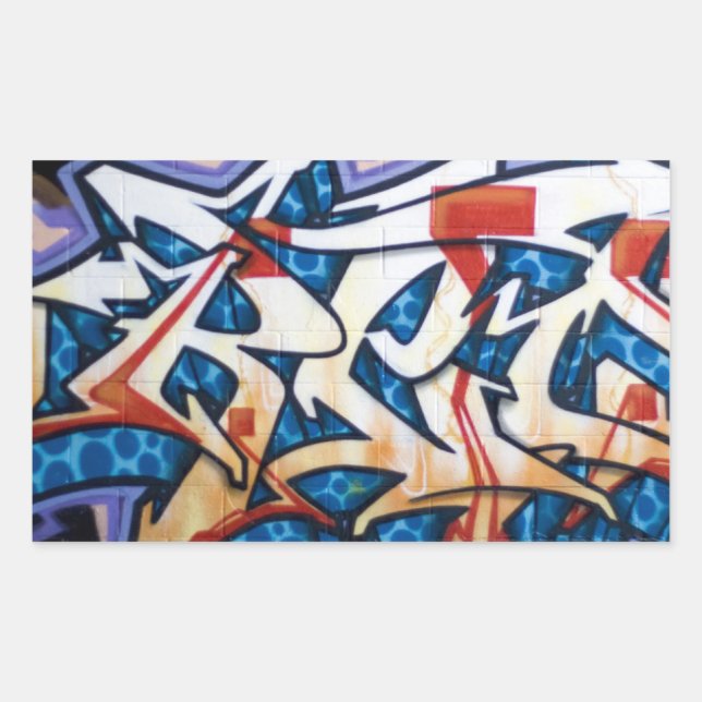 Street Graffiti Art Rechteckiger Aufkleber (Vorderseite)