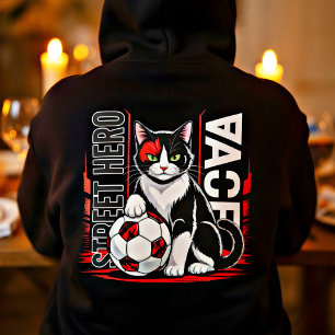 Street Hero Fußball-Katze – Lustiges Geschenk für Hoodie