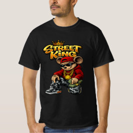 Street King Urban Cartoon Grafik T-Shirt für Männe