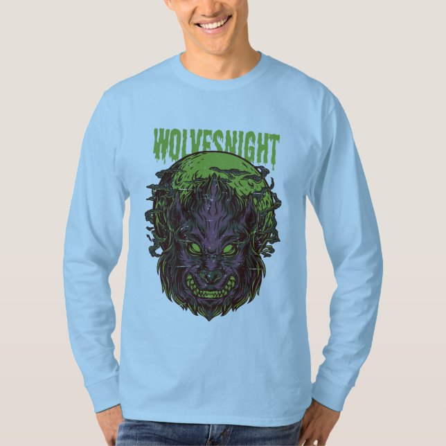 Street King "Wolves Night" Langärmeliger T - Shirt (Vorderseite)