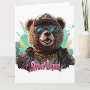 Street Legend Bear - Cooles Grafikdesign Karte