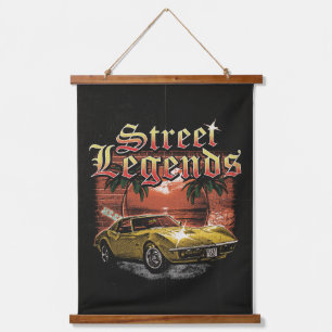 Street Legends - Urban Streetwear Design Wandteppich Mit Holzrahmen