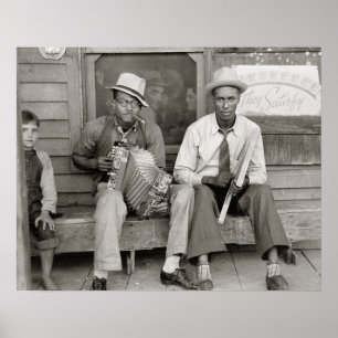 Street Musicians, 1938. Vintage Photo Poster