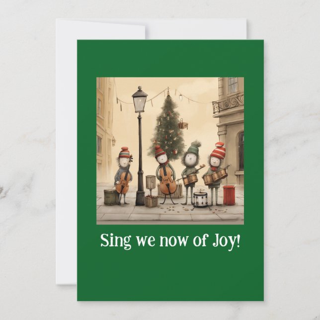 Street Musicians Holiday Greeting Card Feiertagskarte (Vorderseite)