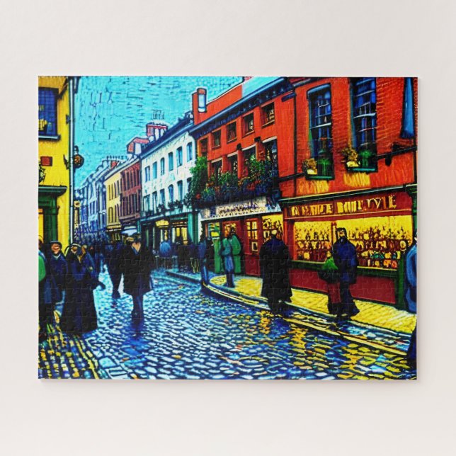Street of Dublin (Ireland) Van Gogh Style  (Horizontal)