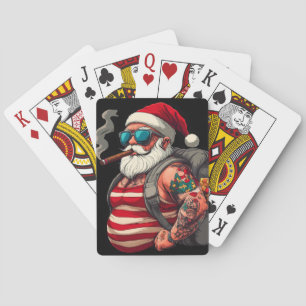 Street-Rebell-Tätowierter-Weihnachtsmann Spielkarten