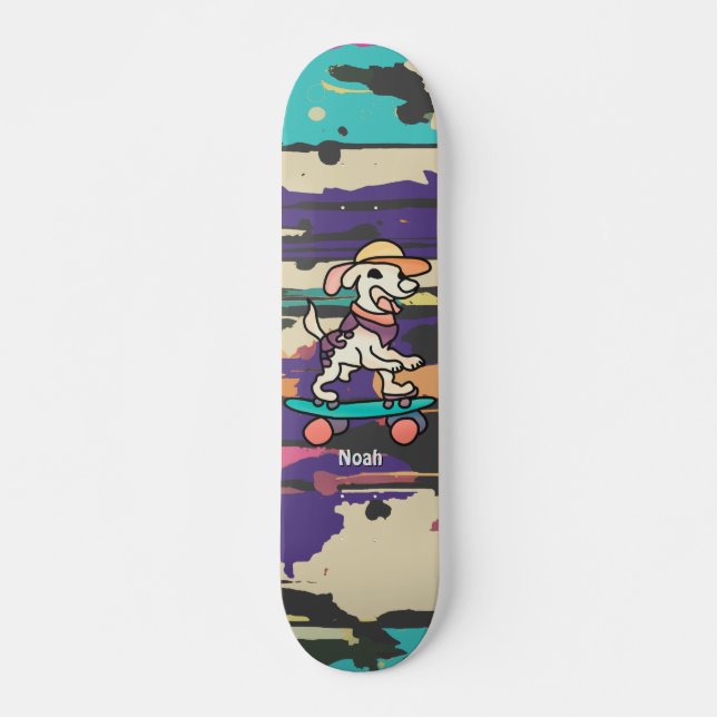 Street Retro Dog auf Skateboard | Funny (Vorne)