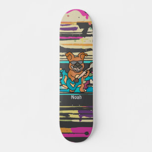 Street Retro Dog mit Gitarre Funny Skateboard