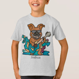 Street Retro Dog mit Gitarre | Funny T-Shirt