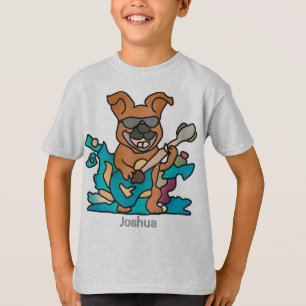 Street Retro Dog mit Gitarre   Funny T-Shirt