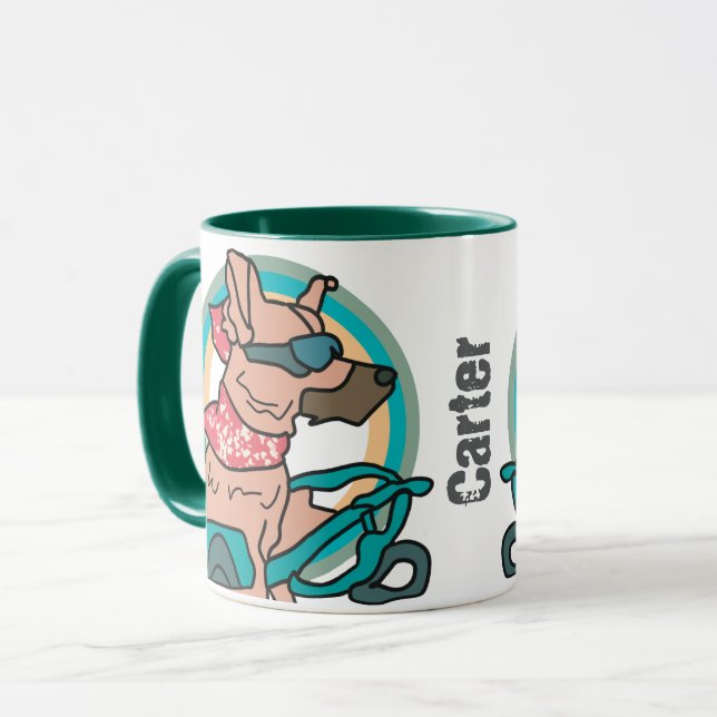 Street Retro Dog mit Sonnenbrille | Funny Tasse (Vorderseite Links)