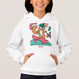 Street Retro Eichhörnchen auf Skateboard   Funny Hoodie