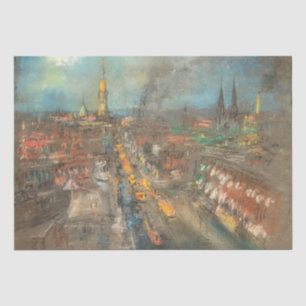 Street Scene in Indianapolis (von Glenn Henshaw) Seidenpapier