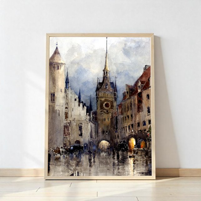 Street Scene in München, Ross Turner Poster (Von Creator hochgeladen)