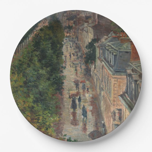 Street Scene in Paris (von Maximilien Luce) Pappteller (Vorderseite)