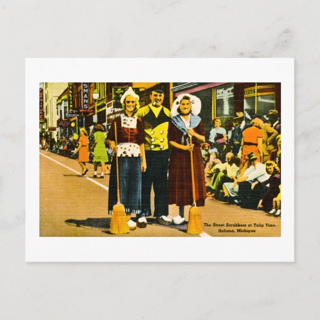 Street Scrubbers beim Tulip Festival, Holland,MI Postkarte (Vorderseite)