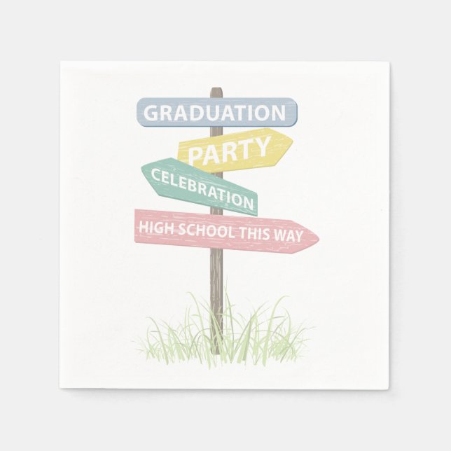 Street Sign 8. Grade Graduation Party Serviette (Vorderseite)