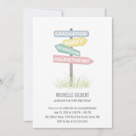 Street Sign Graduation Party Einladung