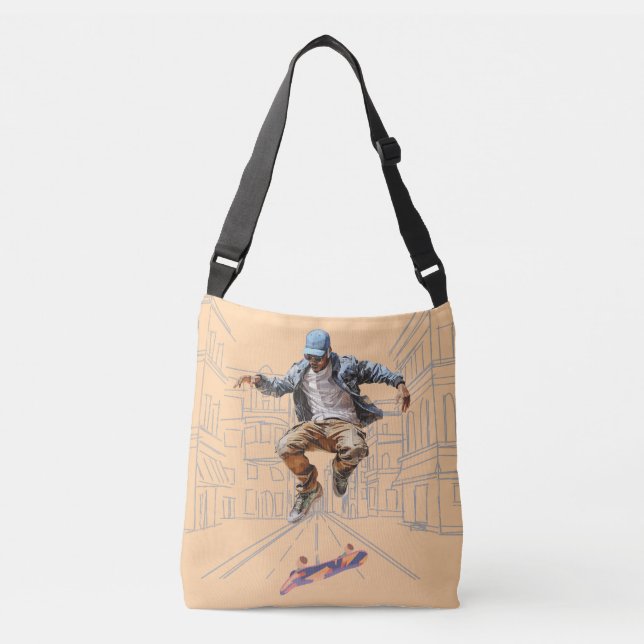 Street Skateboarder Tasche Crossbody Bag (Vorderseite)