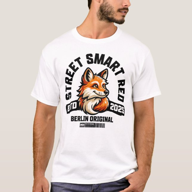 Street Smart Red Fox – Berlin Original Urban Vibes T-Shirt (Vorderseite)