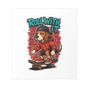 Street Style Beagle Skateboard Graffiti Kunst Notizblock