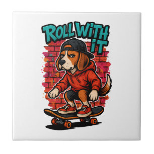 Street Style Beagle Skateboardfahren Graffiti-Kuns Fliese