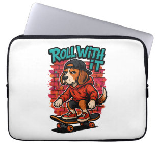 Street Style Beagle Skateboarding Graffiti Art Laptopschutzhülle