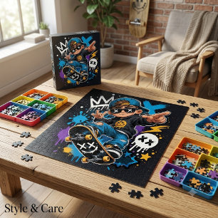 Street-Style-Cartoon-Skater-Kind Cool-Art-Puzzle