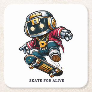 Street Style Skate Serie Rechteckiger Pappuntersetzer