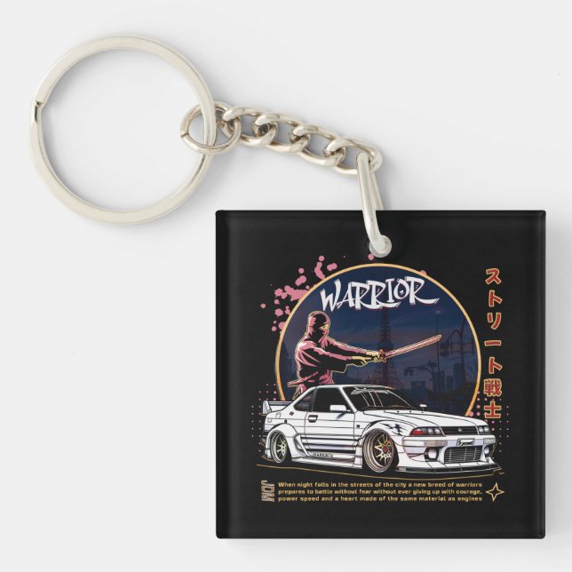 Street Warrior Samurai - Skyline Driver Schlüsselanhänger (Vorderseite)